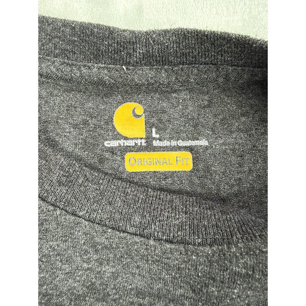 Carhartt Original Fit T-Shirt Men's Large Gray work shirt outdoor with pockets - Picture 4 of 6
